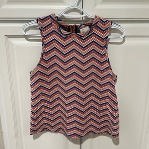 Anthropologie Chevron Knit Tank Top - Red, Blue, Cream